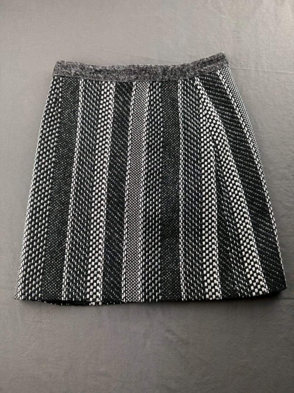 Judith and Charles Tweed Knit Mini Skirt Black/White